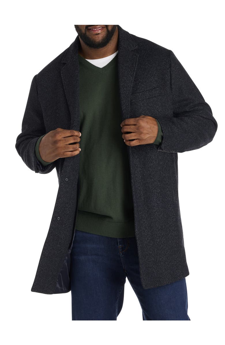 JV Reflex Big & Tall Darren X Overcoat, Main, color, Navy