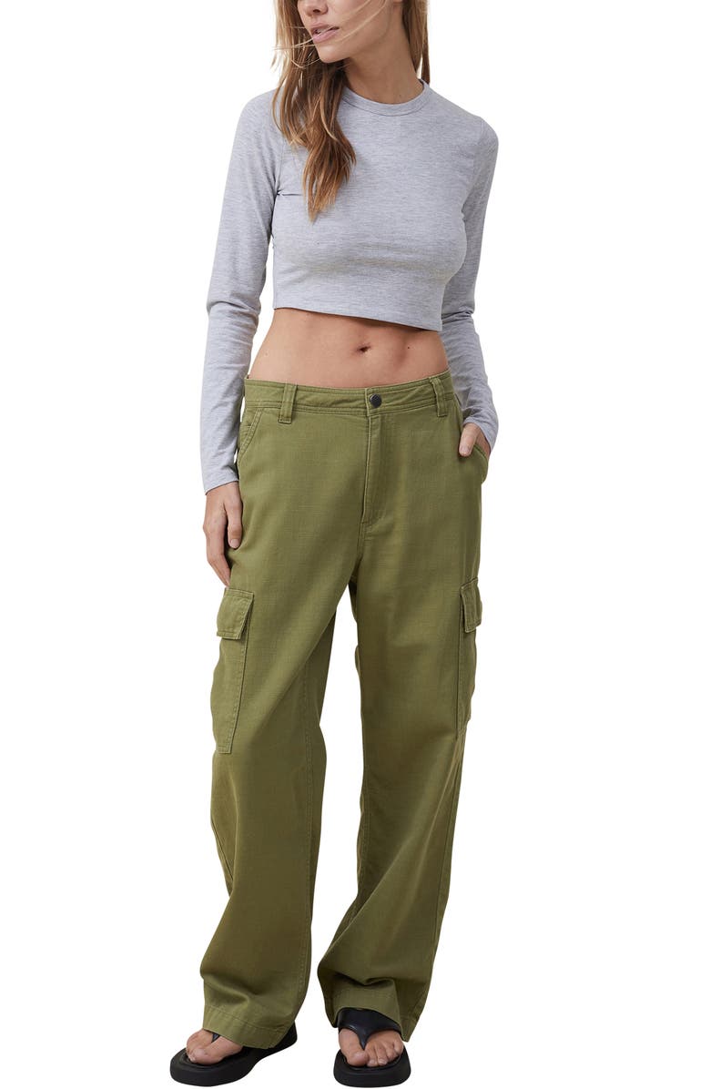 Cotton On Micro Crop Long Sleeve Top, Alternate, color,