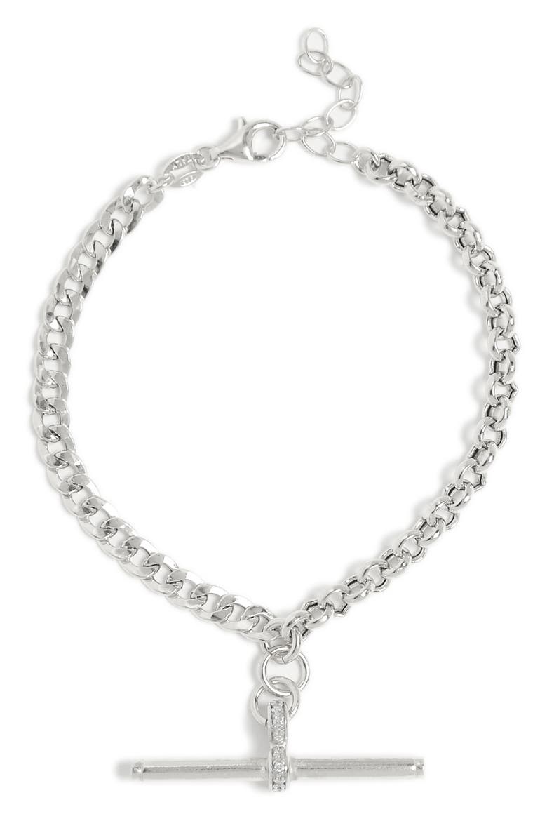 Mix Chain Diamond Bracelet, Main, color, WHITE