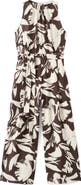 MANGO Wide Leg Floral Crop Jumpsuit