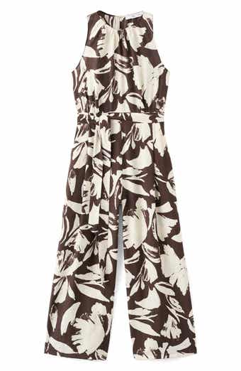 Wide Leg Floral Crop Jumpsuit