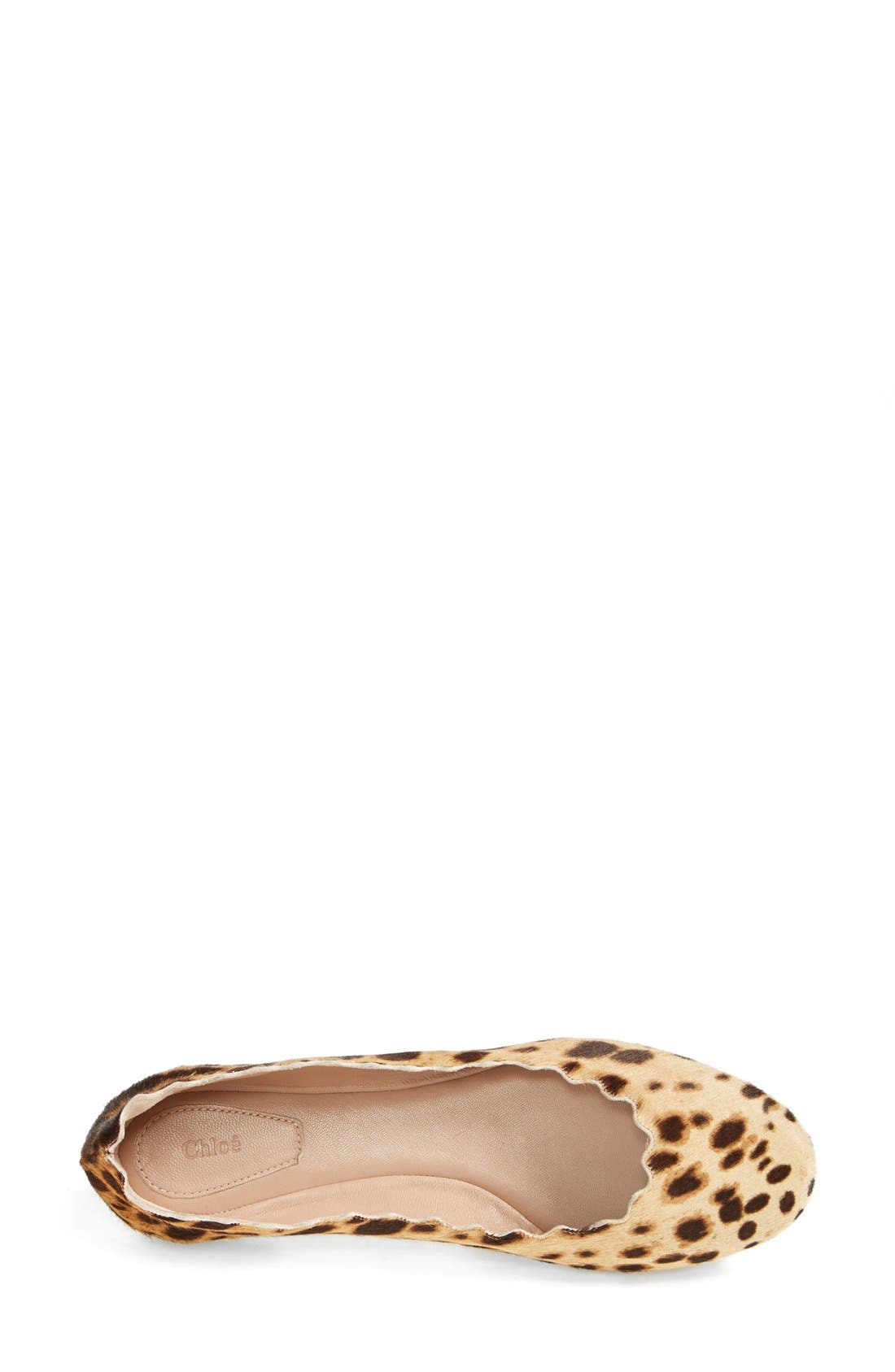 'Lauren' Scalloped Ballet Flat, Alternate, color, GOLDEN BROWN
