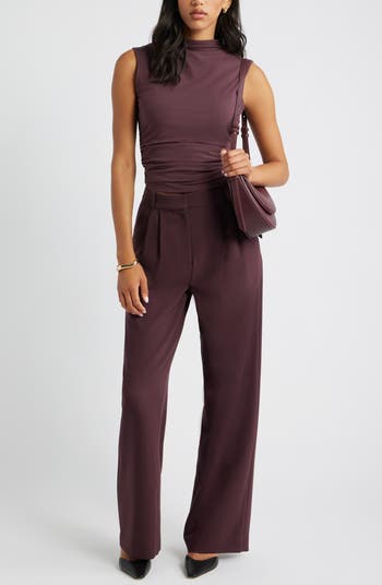 Ruched Mock Neck Tank
