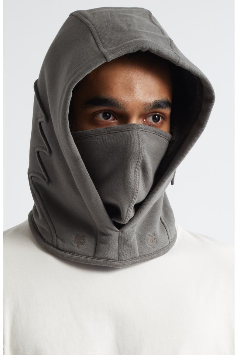 x Kiko Kostadinov Faux Fur Lined Fleece Balaclava, Alternate, color, DARK STONE