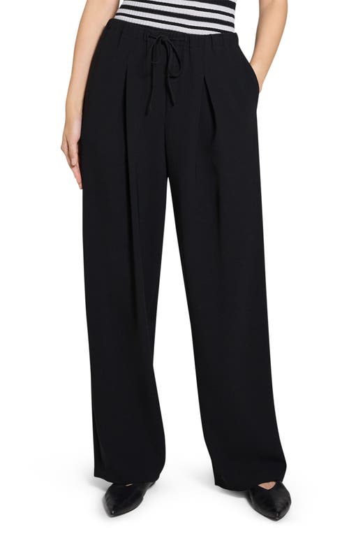 Theory Pocketed Elastic Waistband Trousers In Black