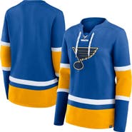 FANATICS Women's Fanatics Blue St. Louis Blues Prime Time Lace-Up Long Sleeve T-Shirt