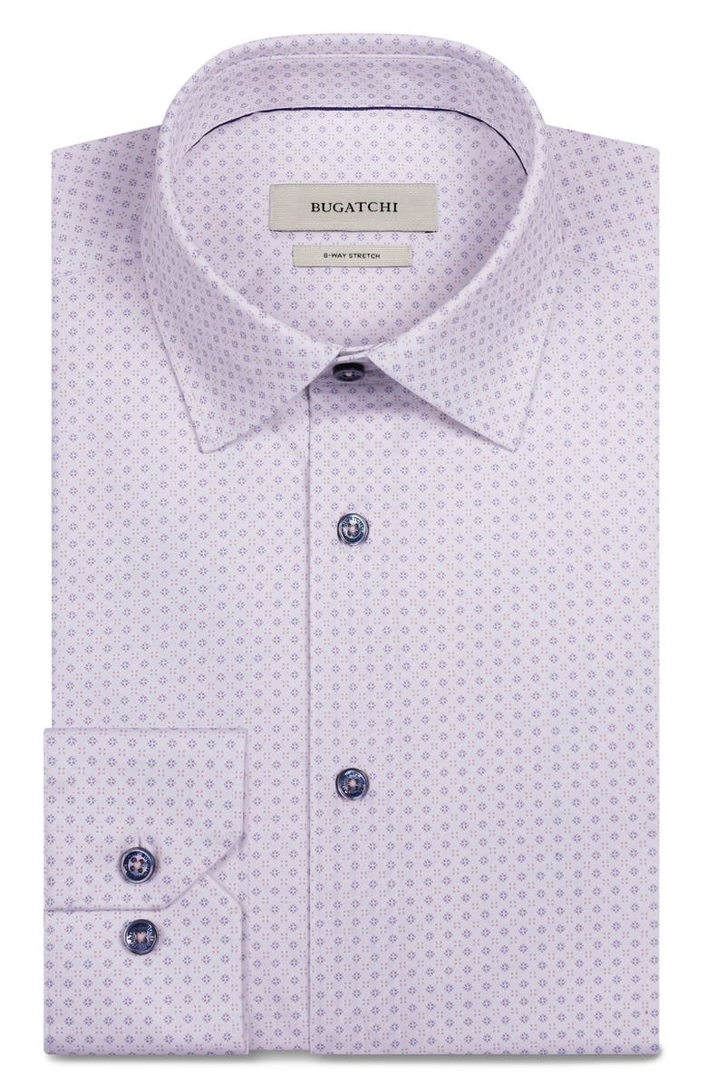 Bugatchi James OoohCotton<sup>®</sup> Geometric Print Button-Up Shirt, Alternate, color, Pink