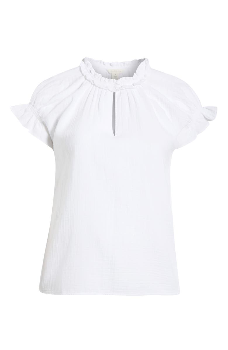 Caslon<sup>®</sup> Ruffle Accent Cotton Gauze Top, Alternate, color, 