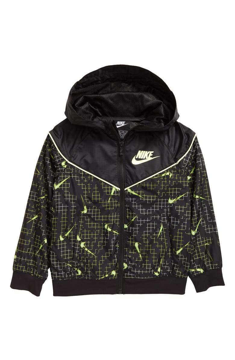 Nike Sportswear Kids' Glow in the Dark Windrunner Hooded Jacket, Main, color, 