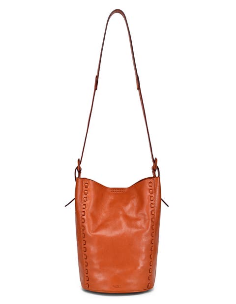 Juniper Genuine Leather Woven Barrel Crossbody Bag