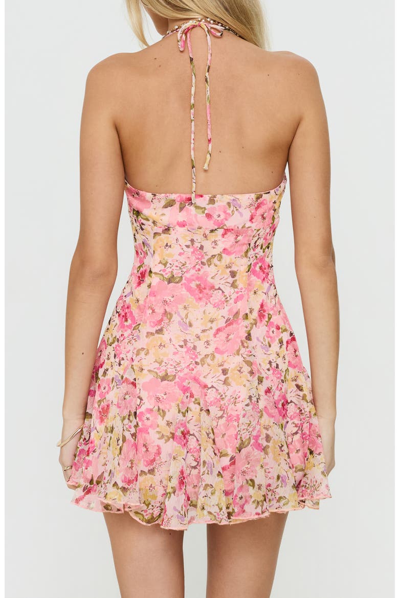 Delamere Floral Halter Minidress, Alternate, color, PINK FLORAL