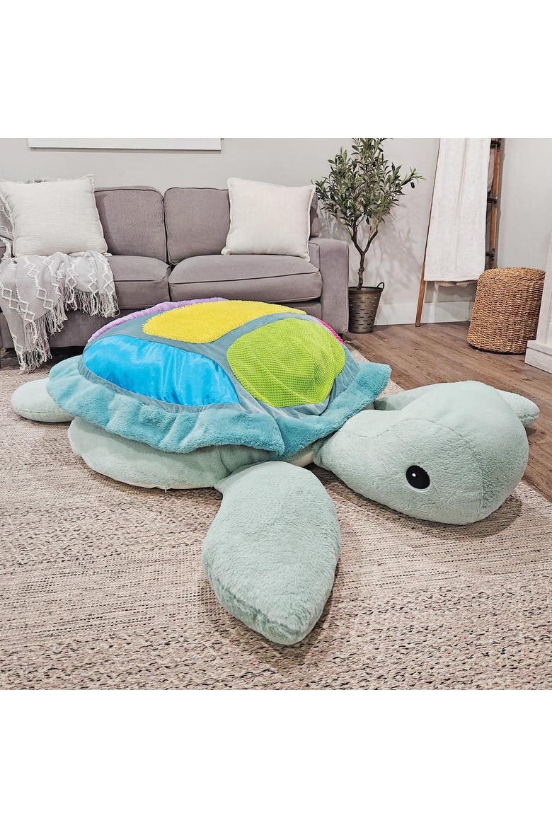 Sunny the Giant Sensory Sea Turtle Plush, Alternate, color, Blue