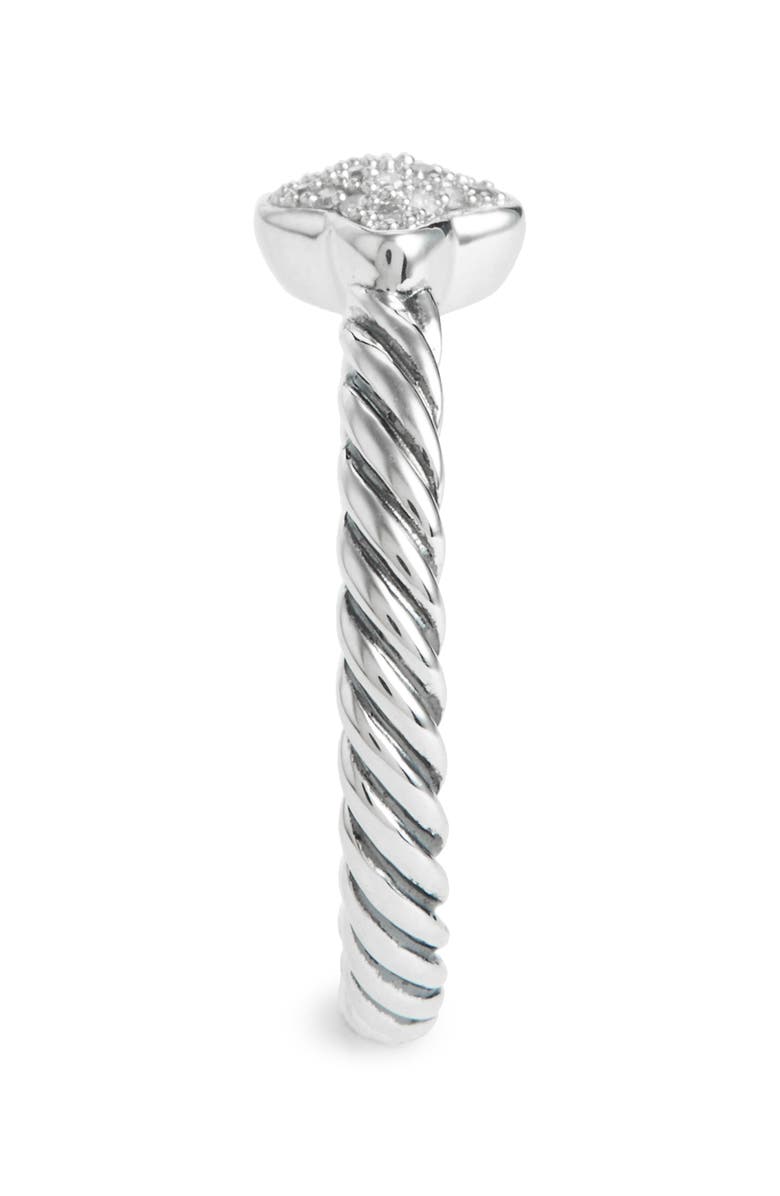 David Yurman Cable Collectibles Quatrefoil Ring with Diamonds, Alternate, color, Diamond