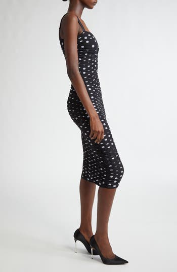 関税送料込Dolce & Gabbana Polka Dot Print Midi Dress Satin midi dress with polka-dot print and corset details in