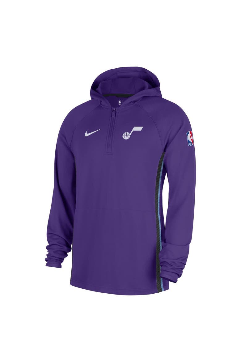 Men's Nike  Purple Utah Jazz Authentic On Court Zone Quarter-Zip Dri-FIT Hoodie Jacket, Alternate, color, Purple