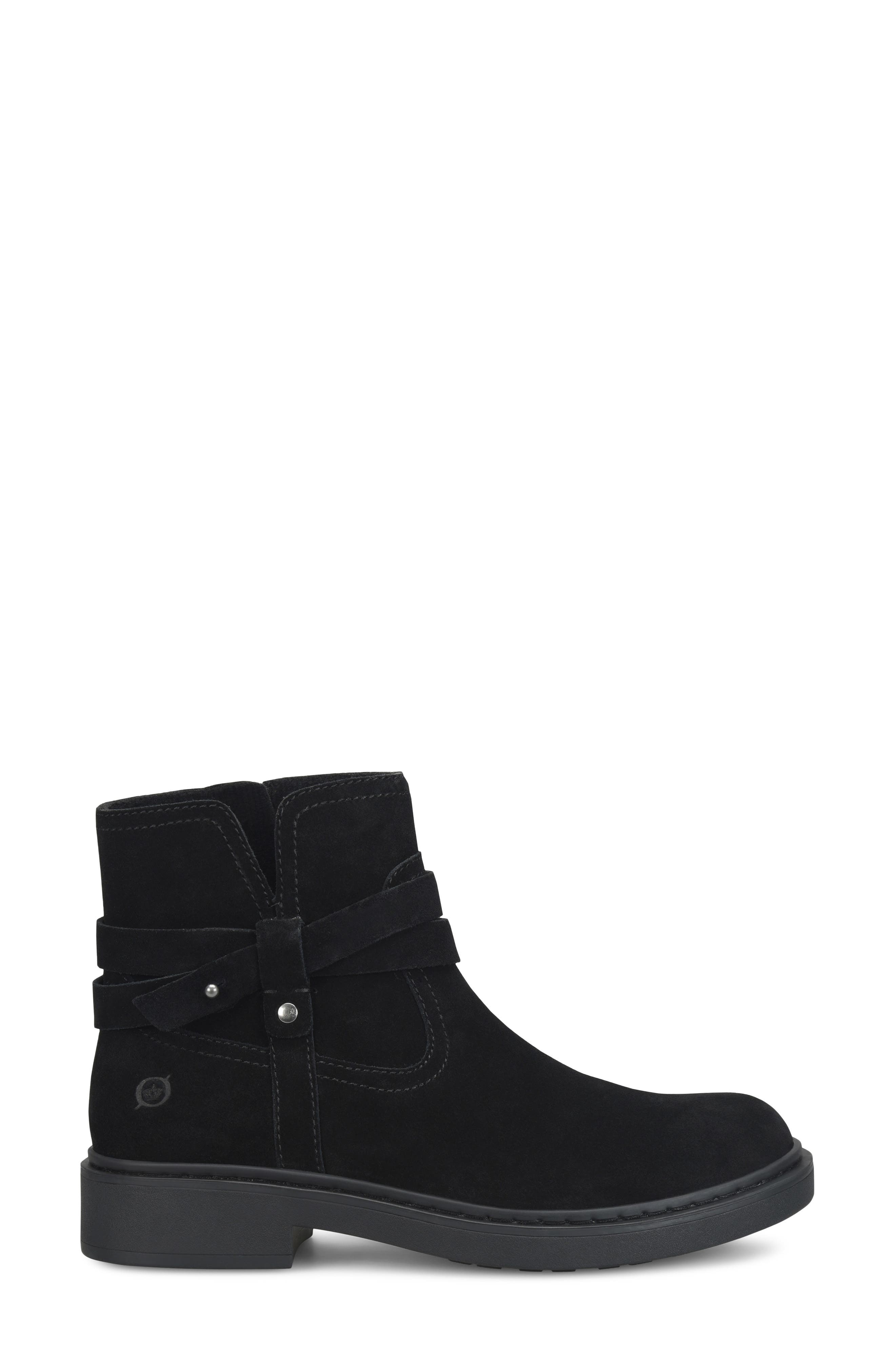 Barren Leather Bootie, Alternate, color, BLACK SUEDE