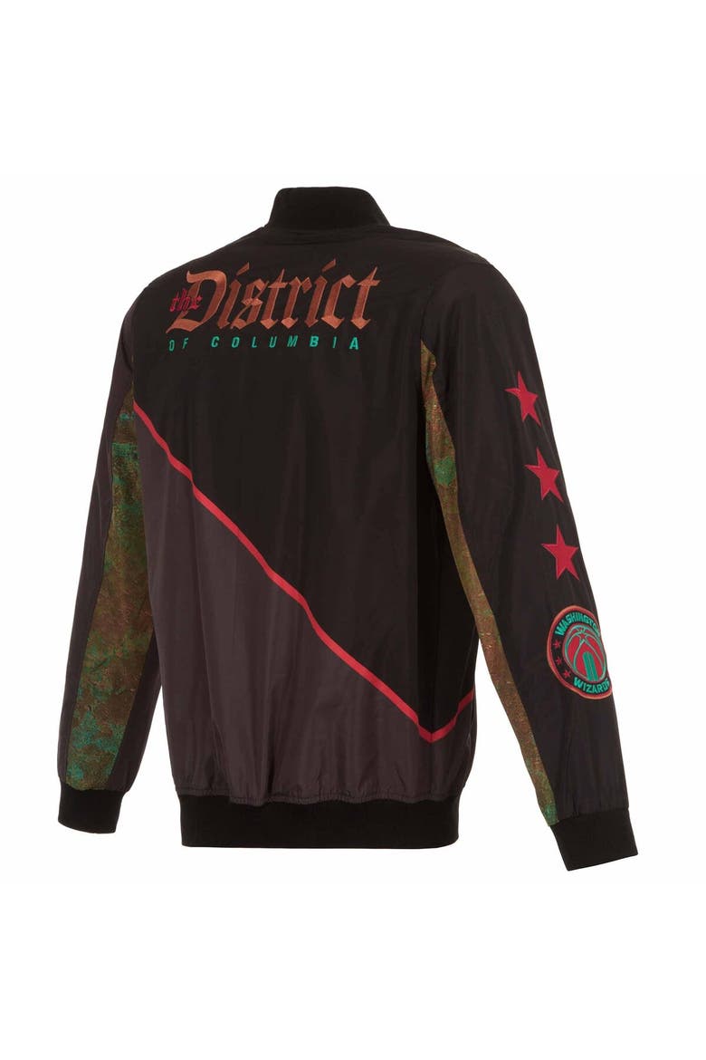Men's JH Design Black Washington Wizards 2023/24 City Edition Full-Zip Bomber Jacket, Alternate, color, Black