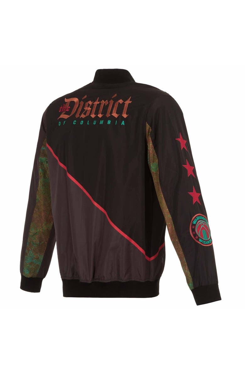 JH DESIGN Men's JH Design Black Washington Wizards 2023/24 City Edition Full-Zip Bomber Jacket, Alternate, color,