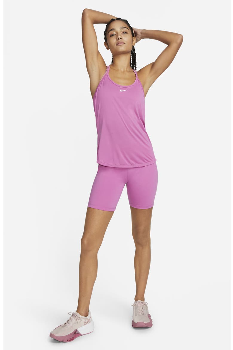 One Mid-Rise Bike Shorts, Alternate, color, COSMIC FUCHSIA/ WHITE
