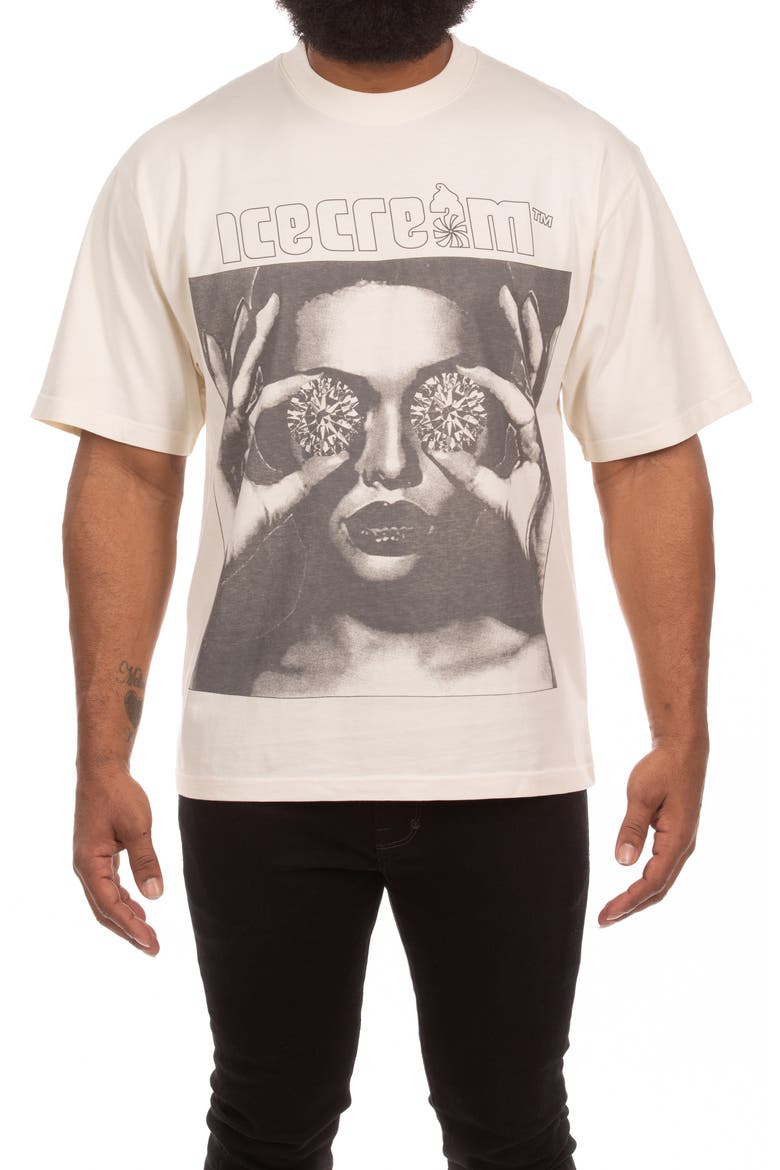 These Eyes Graphic T-Shirt, Main, color, ANTIQUE WHITE