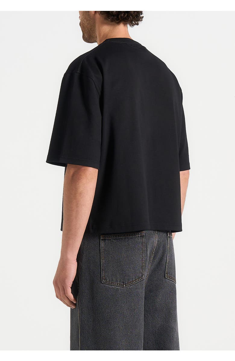 Manière De Voir Leon Boxy Cropped T-Shirt, Alternate, color, Black