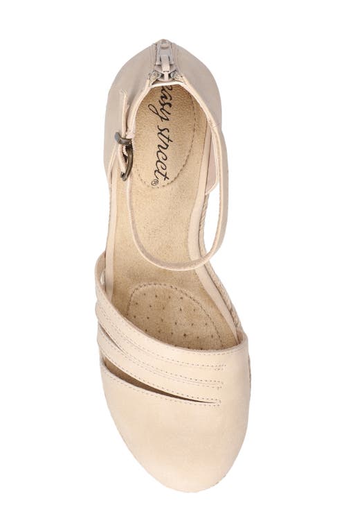 EASY STREET EASY STREET DAYTONA ANKLE STRAP ESPADRILLE PLATFORM WEDGE