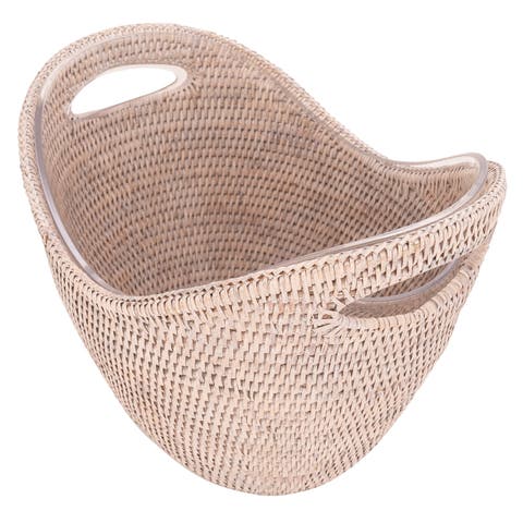 Artifacts Rattan Champagne Bucket with Acrylic Insert