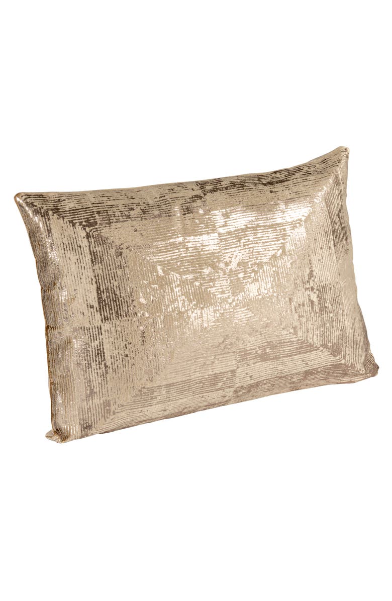 Storied Home Aureate Sands Velvet Lumbar Pillow, Gold and Sand, Main, color, Tan