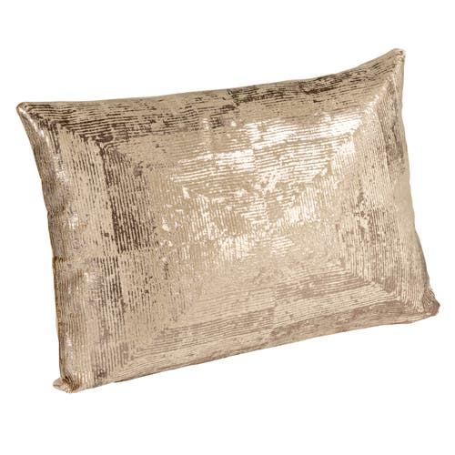 Storied Home Aureate Sands Velvet Lumbar Pillow, Gold And Sand