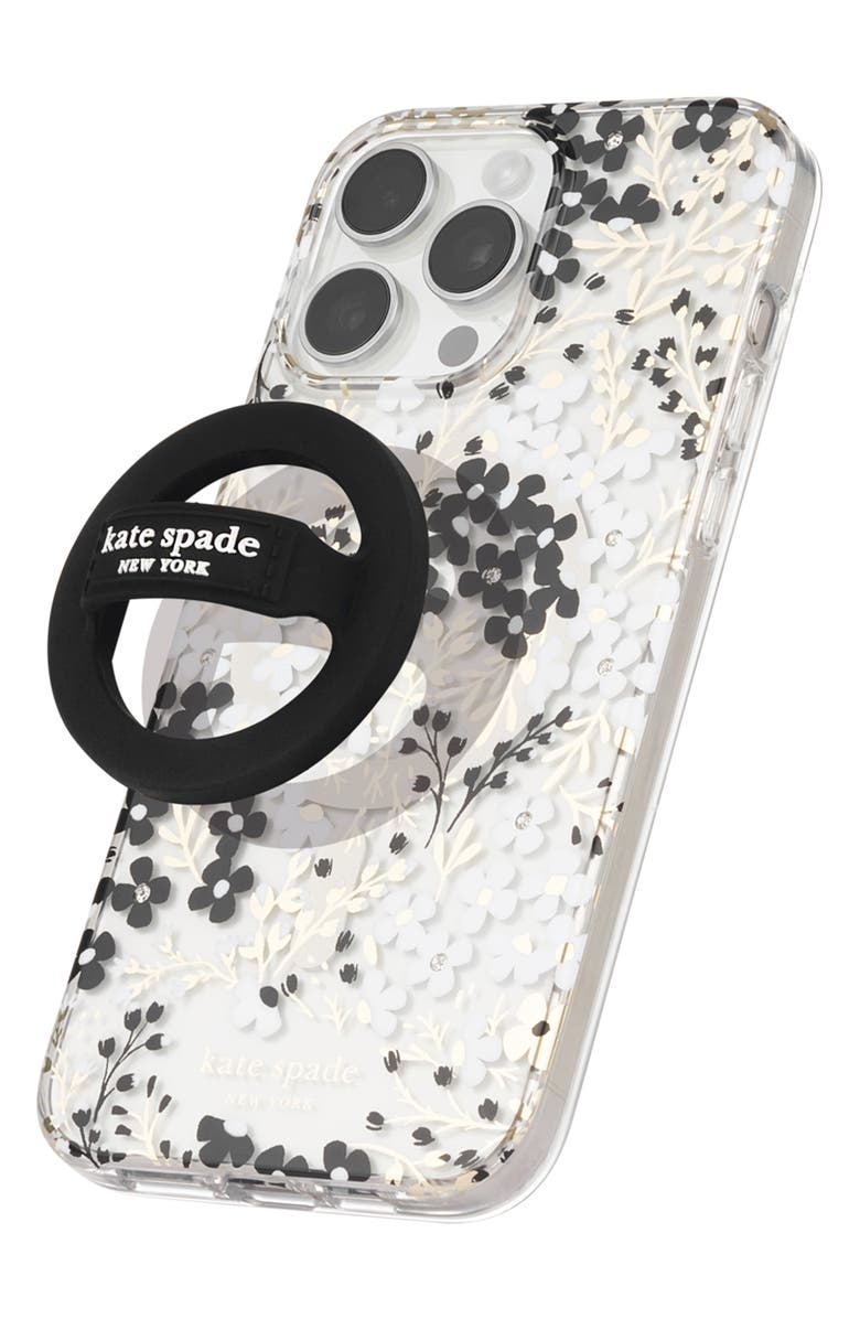 Kate Spade New York black magnetic loop grip, Alternate, color, 