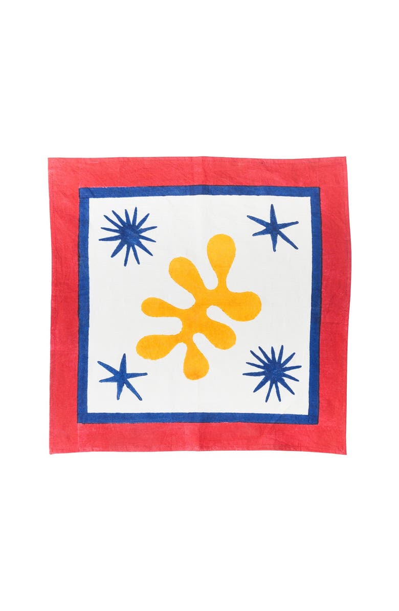 Inner Child Celestial Matisse Blockprint Napkins - Set of 4, Main, color, Natural