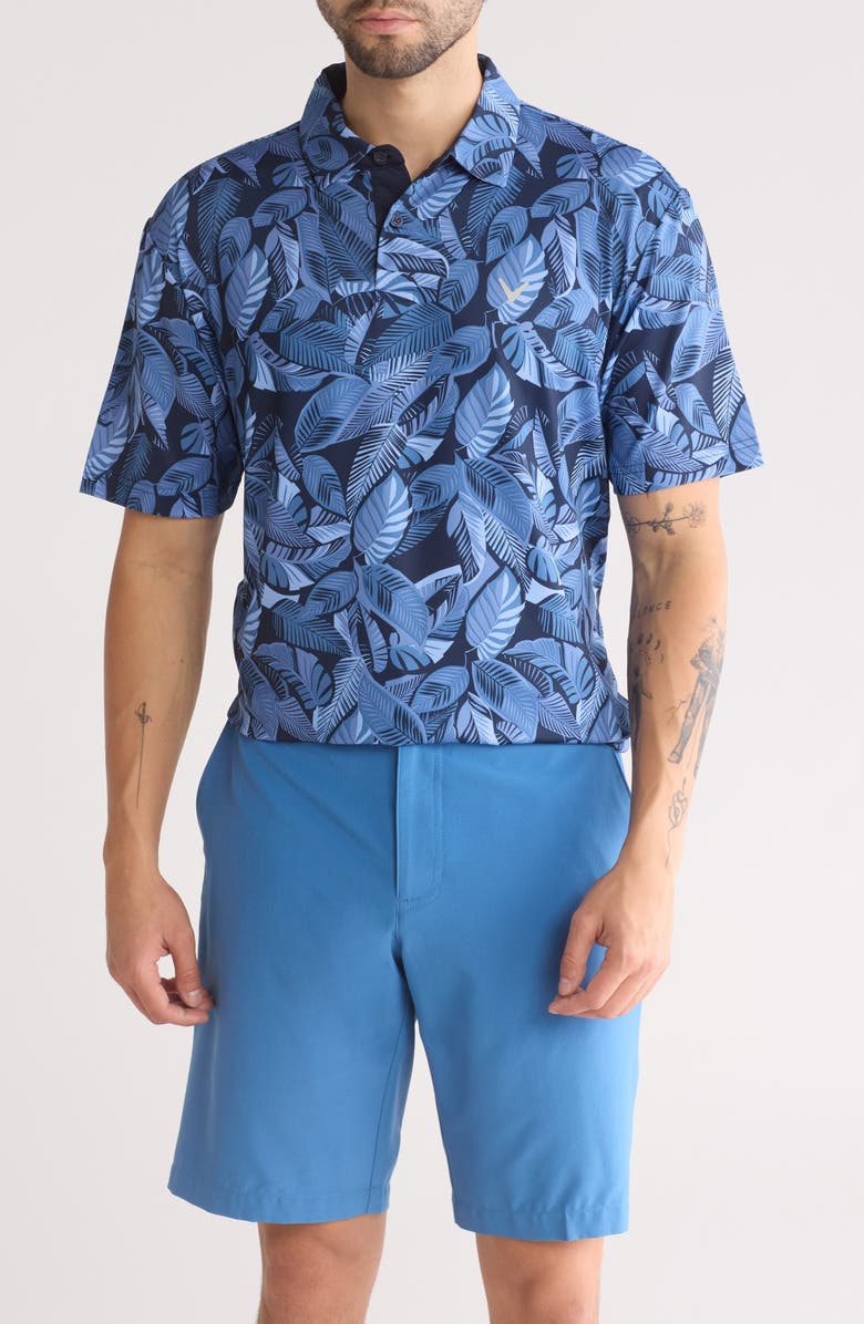 Callaway Golf<sup>®</sup> SMU Leaf Print Polo, Main, color, 