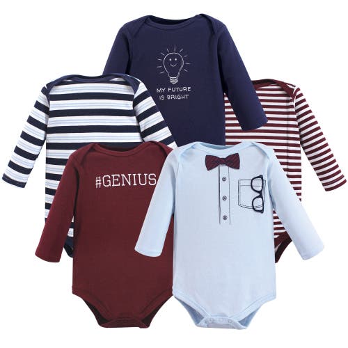 Little Treasure 5pk Long Sleeve Bodysuits In Multi