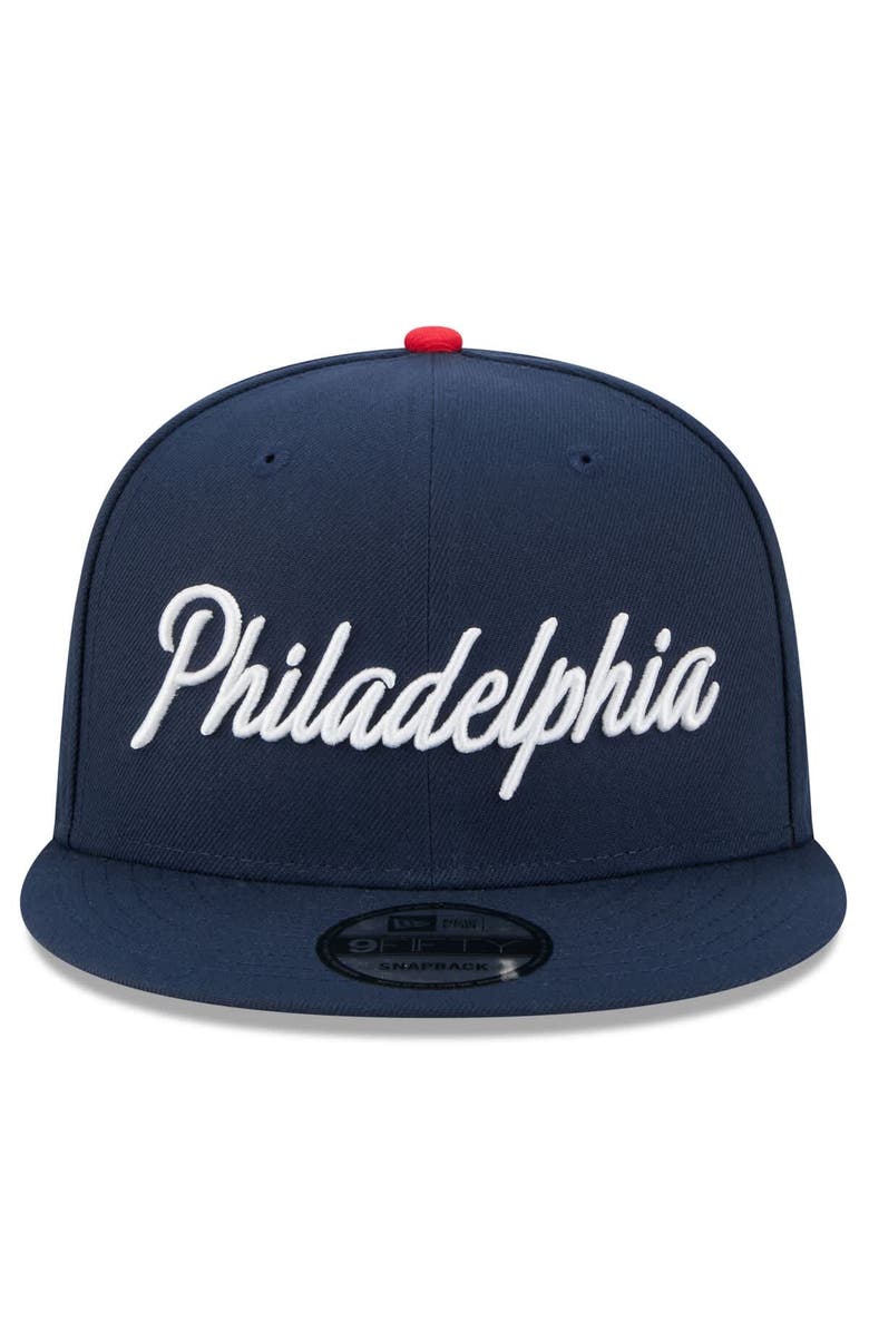 New Era Men's New Era Navy Philadelphia 76ers 2025/26 City Edition 9FIFTY Snapback Hat, Alternate, color, Navy