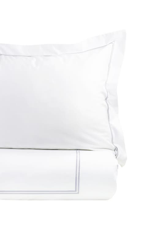 Dual Stripe Embroidered 600 Thread Count Cotton Duvet Set