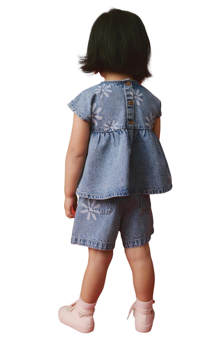 NEXT Kids' Flower Denim Peplum Top & Shorts Set, Alternate, color,
