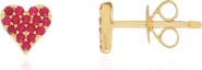 The Lovery Fine Jewelry Ruby Heart Stud Earrings