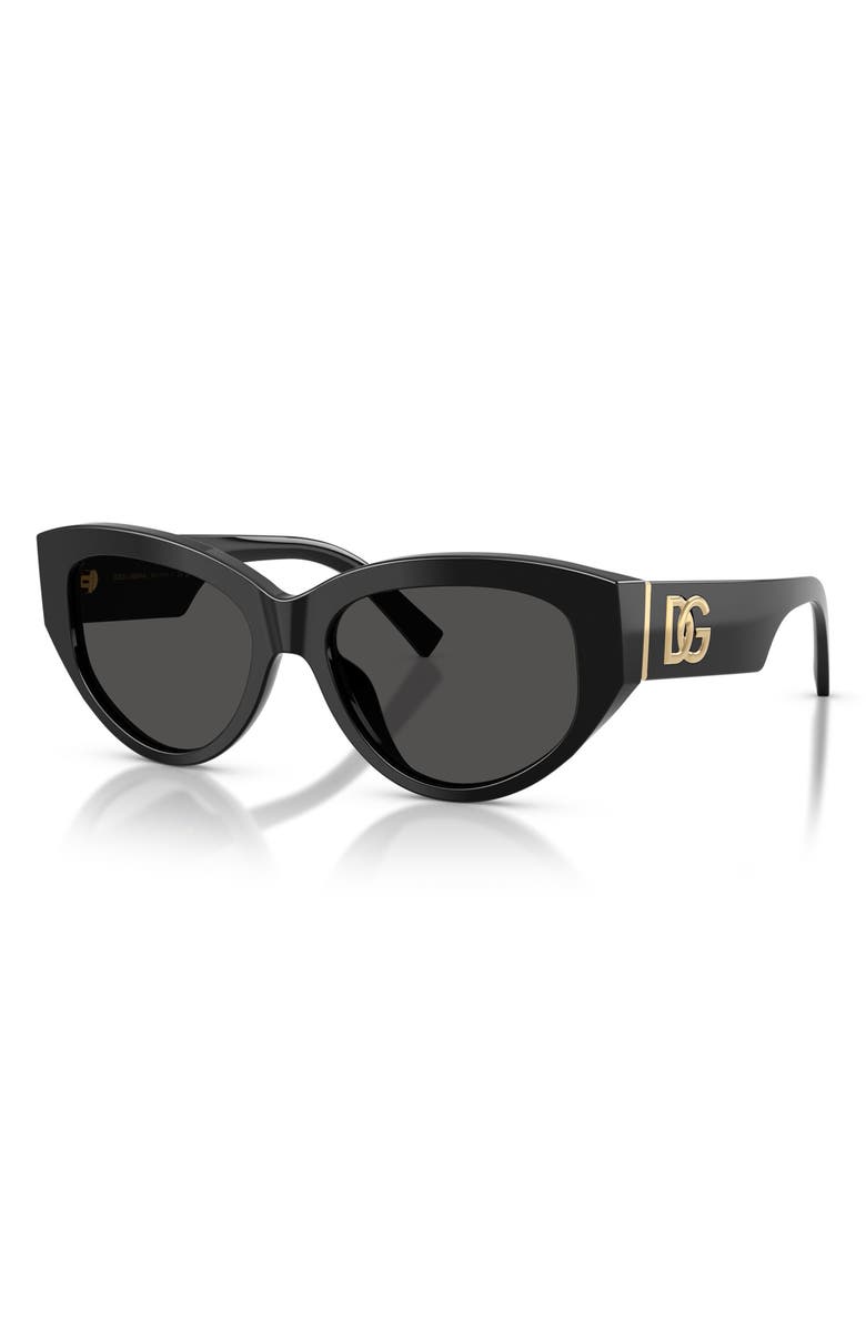 Dolce&Gabbana 55mm Cat Eye Sunglasses, Alternate, color, Black / Dark Grey