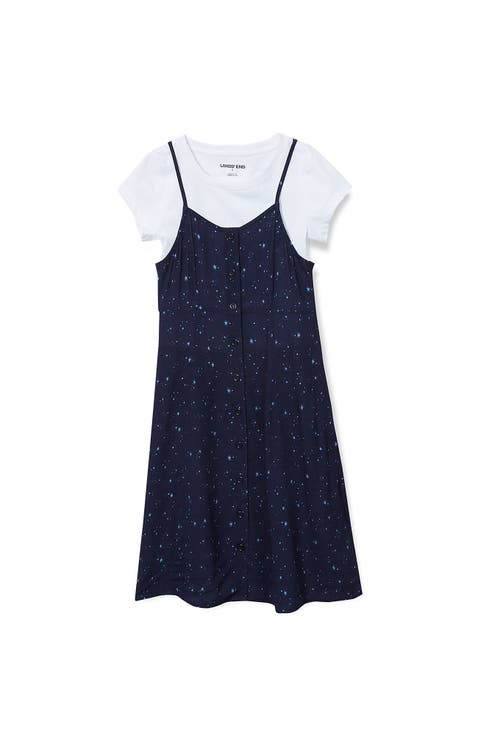 Girls Slip Dress with Short Sleeve Tee