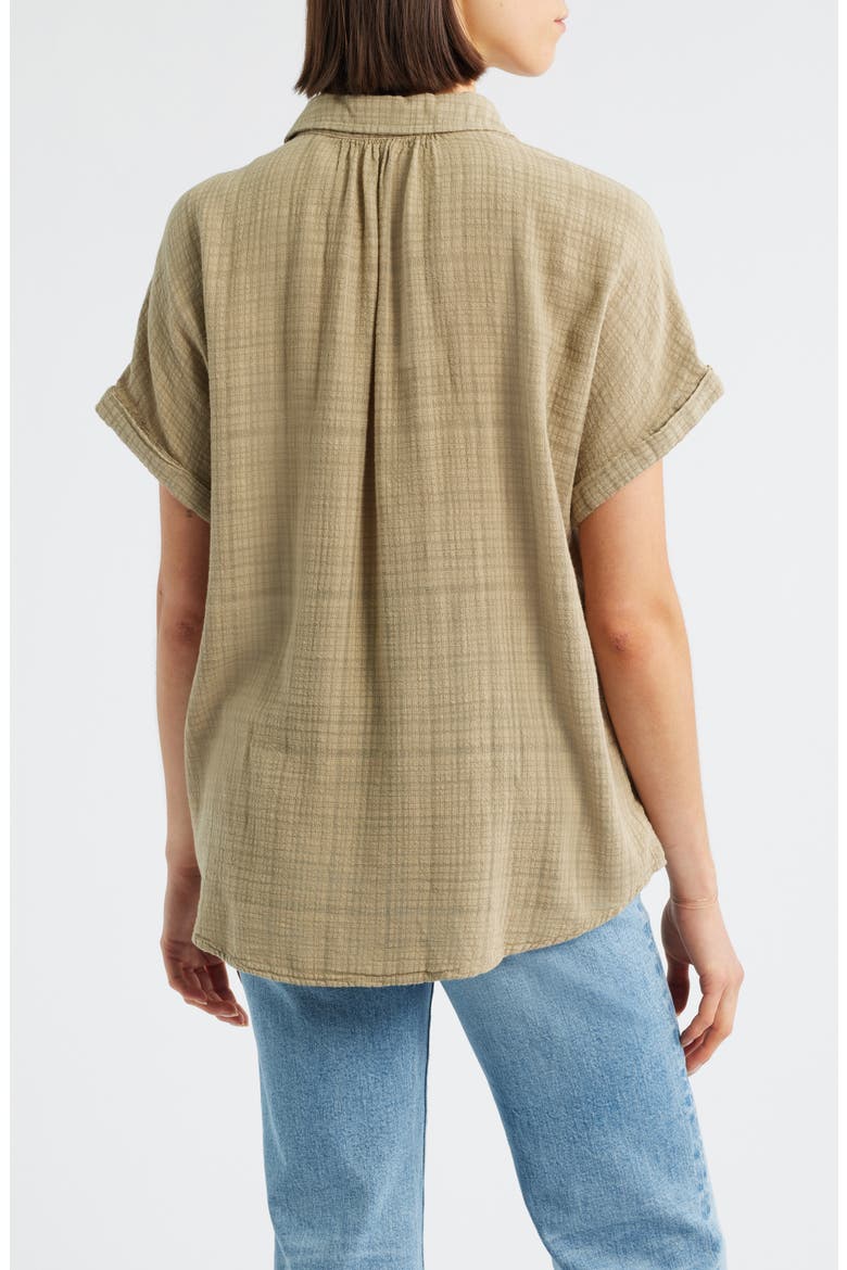 Plaid Short Sleeve Button-Up Shirt, Alternate, color, WILLOW TREE