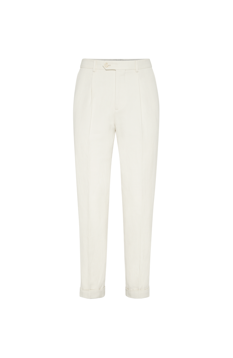 Brunello Cucinelli Chevron trousers, Main, color, Ecru