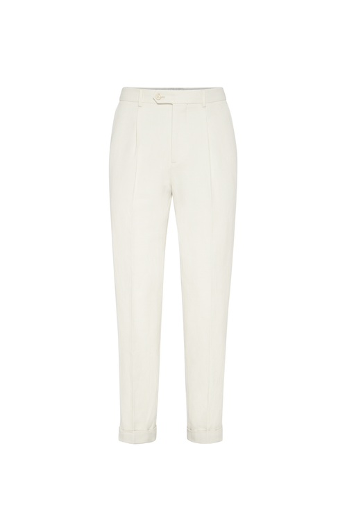 Brunello Cucinelli Leisure Fit Trousers In Neutral