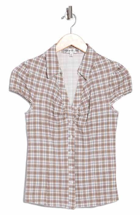 Ruched Cap Sleeve Shirt