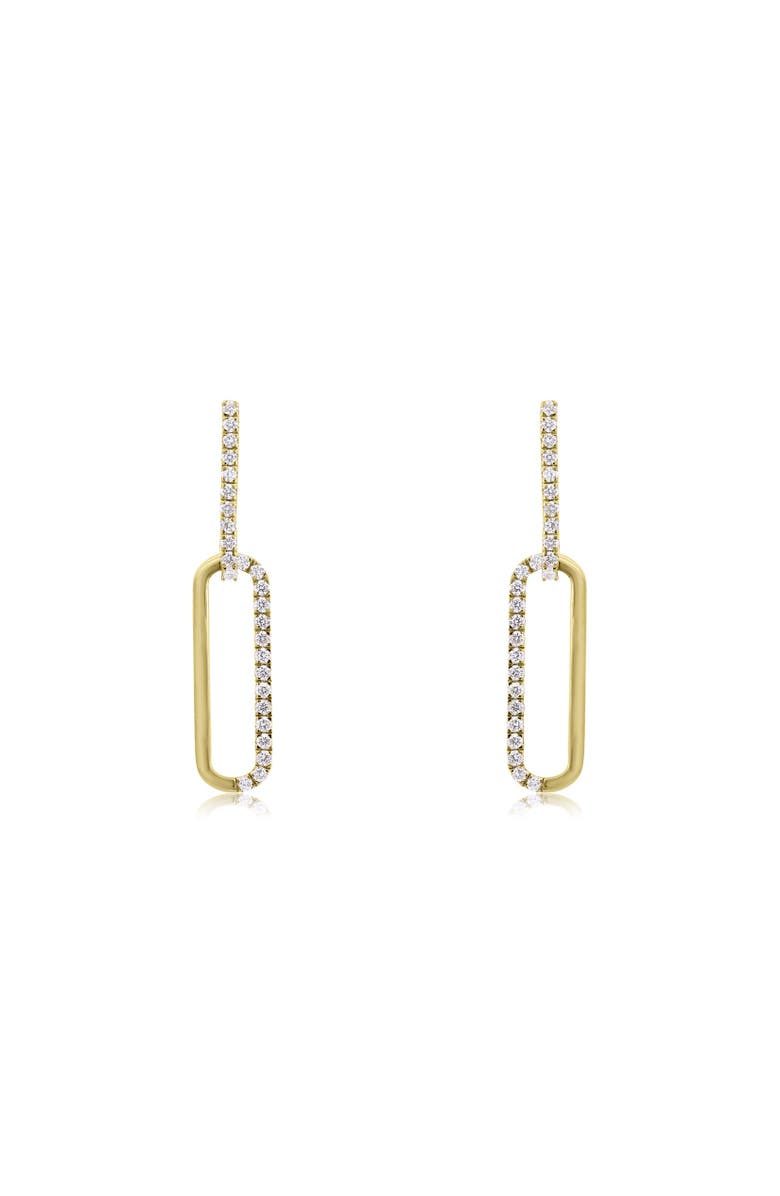 The Lovery Fine Jewelry Lab Grown Diamond Paperclip Earrings, Alternate, color, Yelllow Gold
