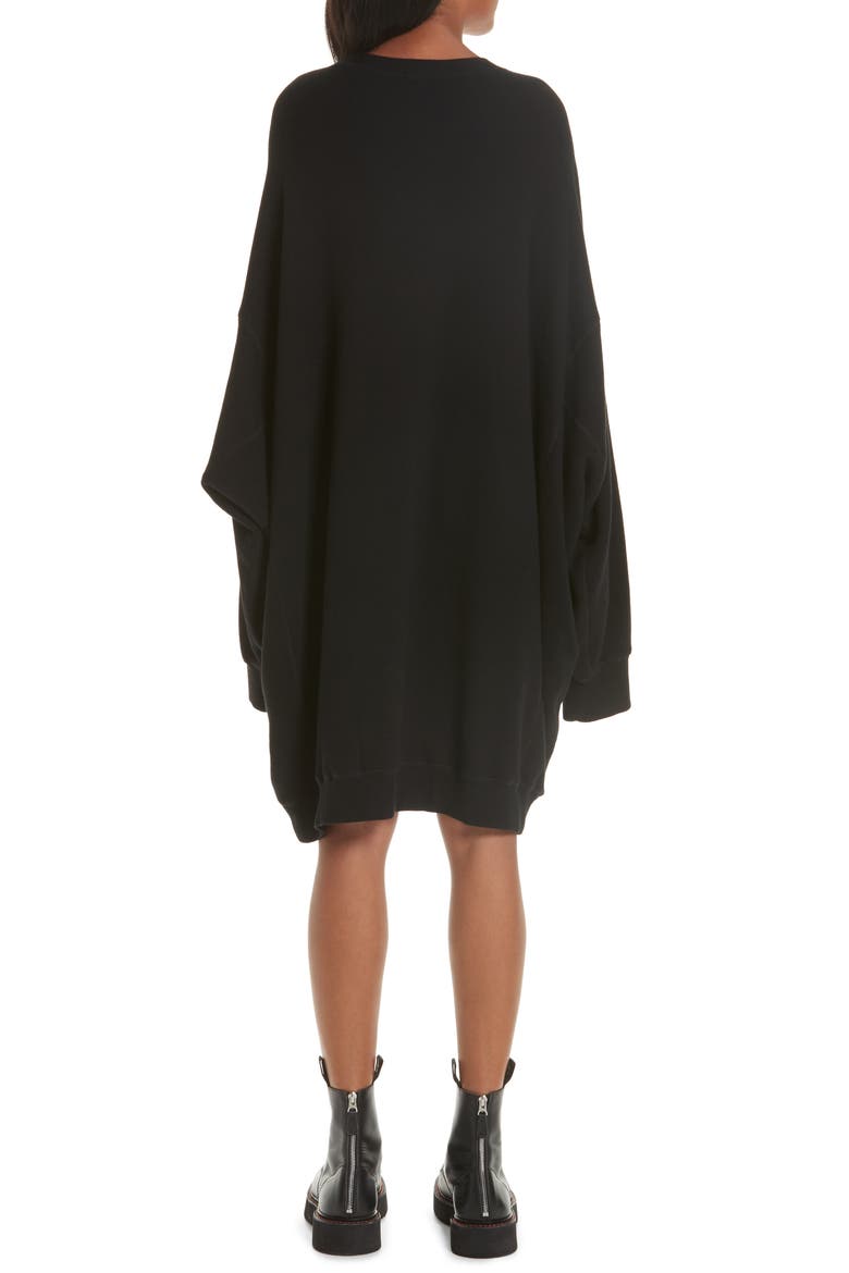 Grunge Sweatshirt Dress, Alternate, color, BLACK