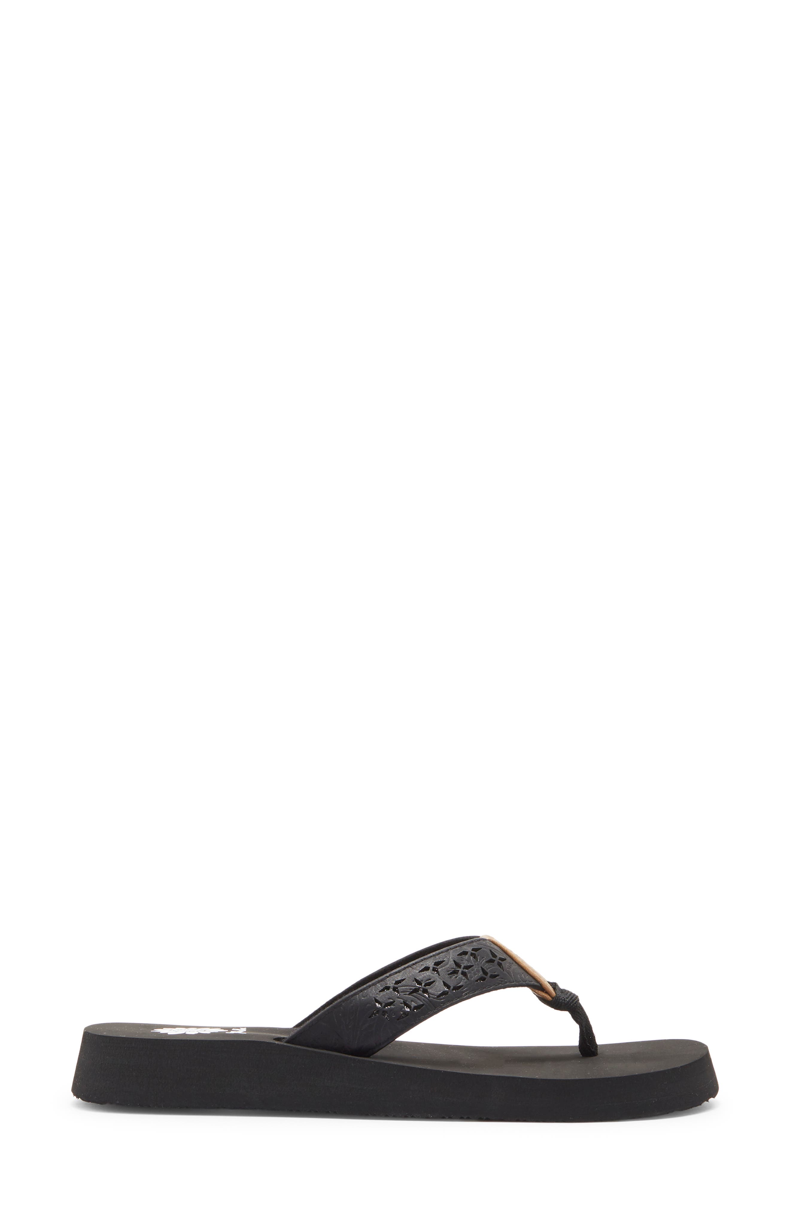 Yellow Box Premium Benji Lasercut Flip Flop, Alternate, color, Black