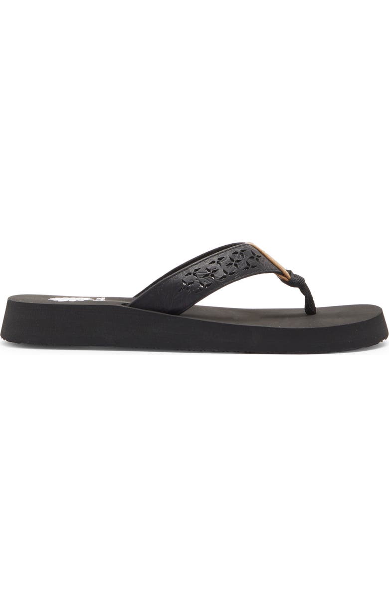 Yellow Box Premium Benji Lasercut Flip Flop, Alternate, color, Black