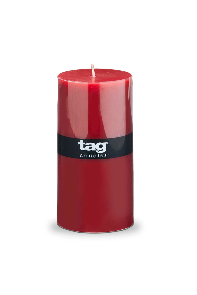 Color Studio Cranberry Pillar Candle Smokeless 85 Hour Burn, Main, color, Red