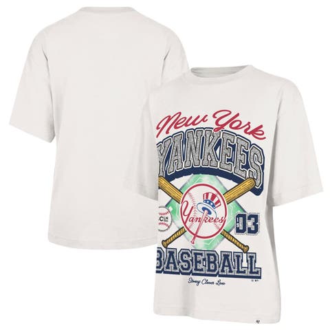 Women's '47 x Stoney Clover Lane Sand New York Yankees Crossover Base Foundation T-Shirt