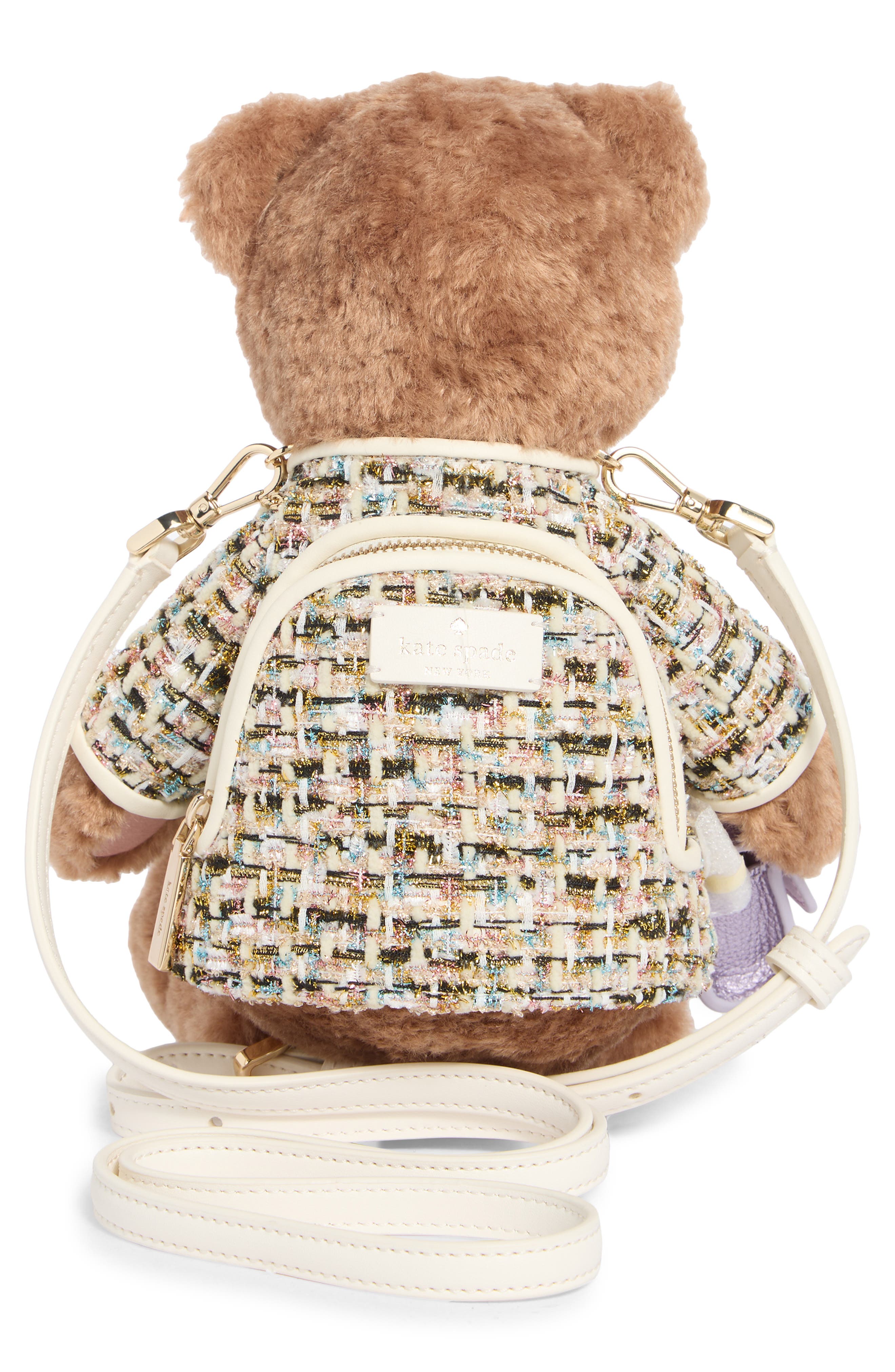 Kate Spade New York katey bear tweed crossbody bag, Alternate, color, 